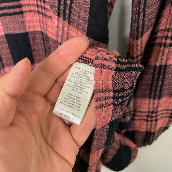 Anthropologie Cloth & Stone NWOT Daia Plaid Peasant Fall Cottage Tie Dress XL - Picture 5 of 8